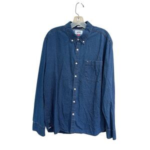 Tommy Hilfiger Tommy Jeans 1985 Men's XL Slim Fit Blue Patterned Shirt